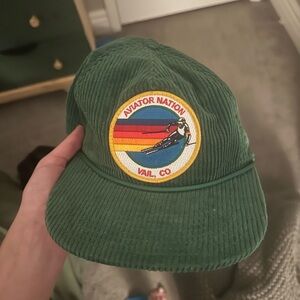 Green Aviator Nation Corduroy Hat